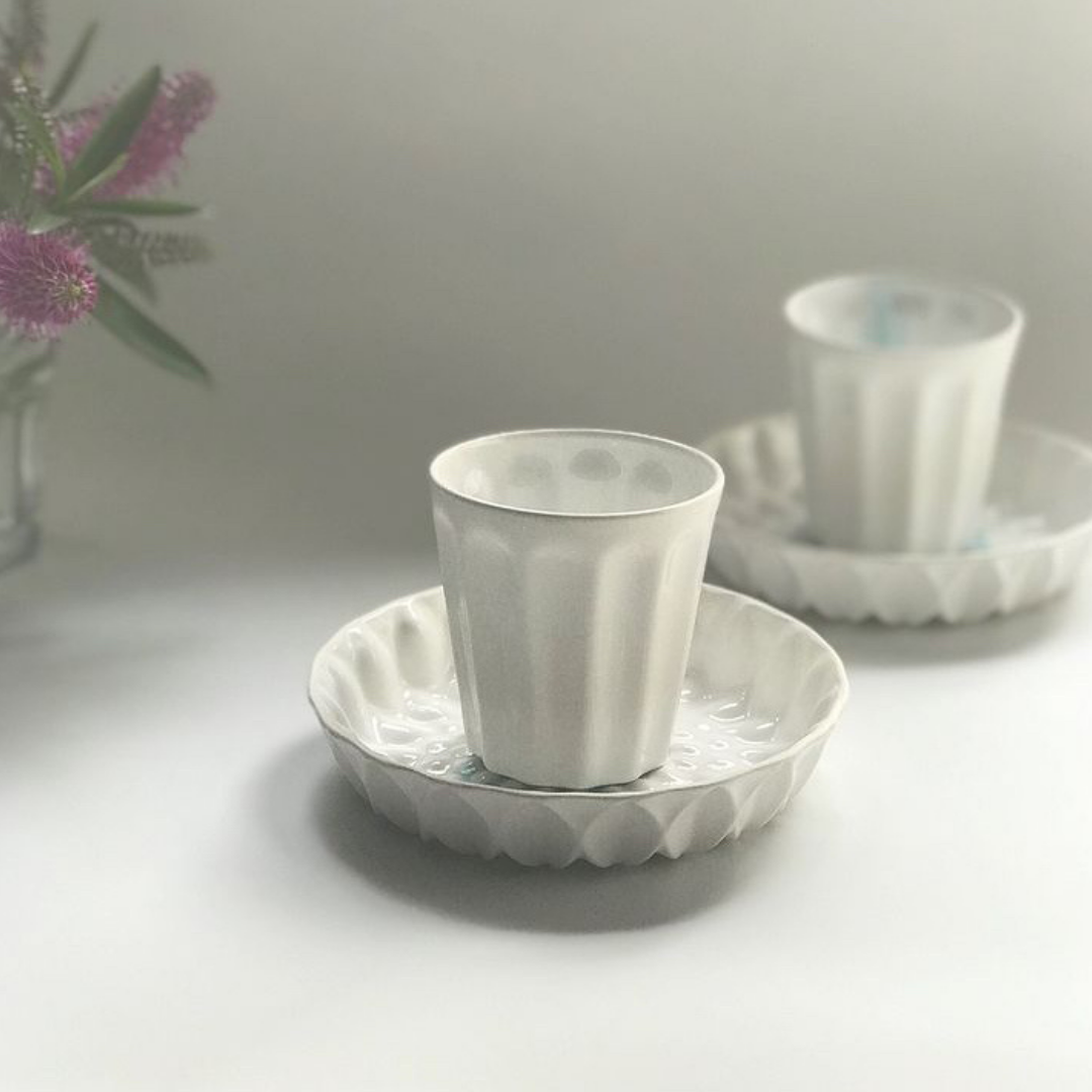 Handcrafted Ceramic Cup and Plate- CHRISTINE