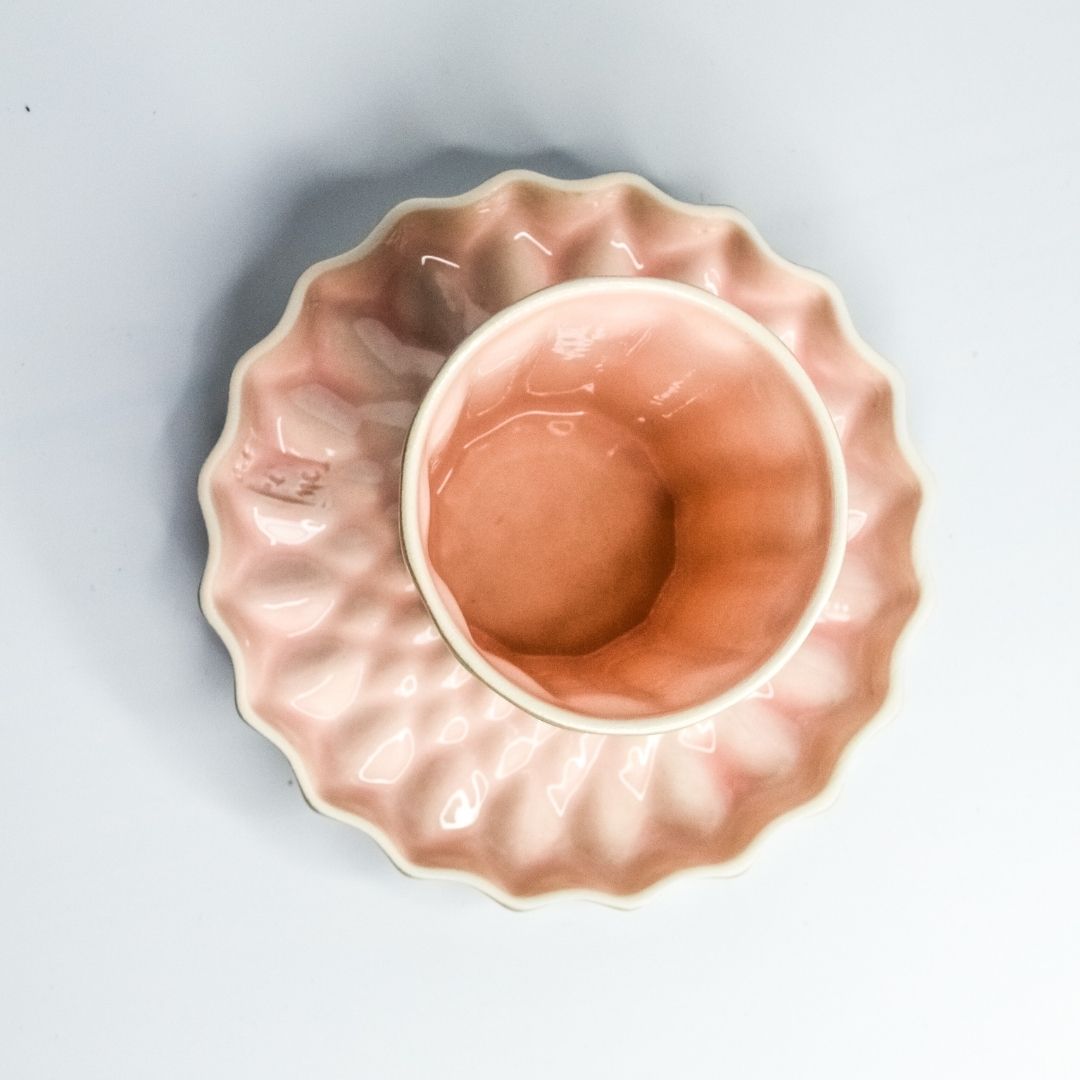 Handcrafted Ceramic Cup and Plate- CHRISTINE